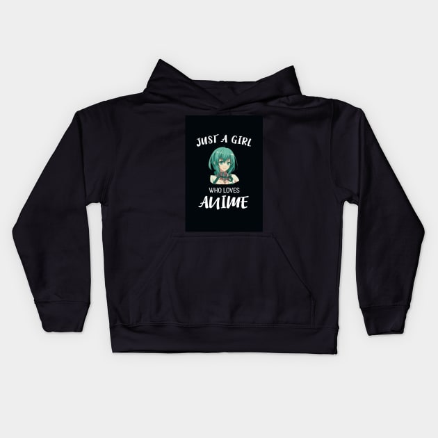 Just A Girl Who Loves Anime Kids Hoodie by Aquora Art